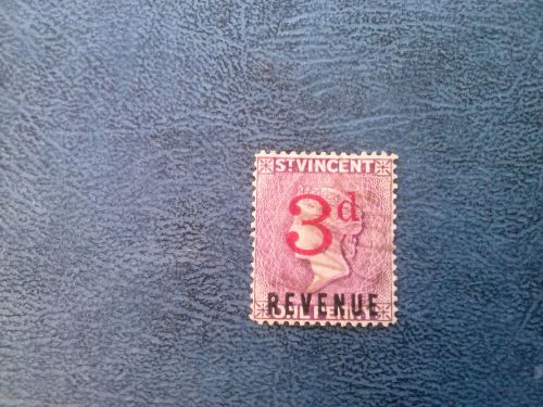 St. Vincent, British, Postage Stamp, #55 Used Revenue Overprint, 1885