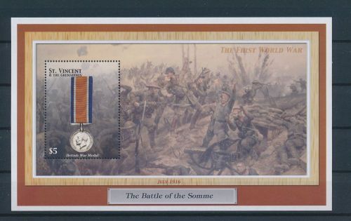 LE50449 St Vincent medal World War I military good sheet MNH