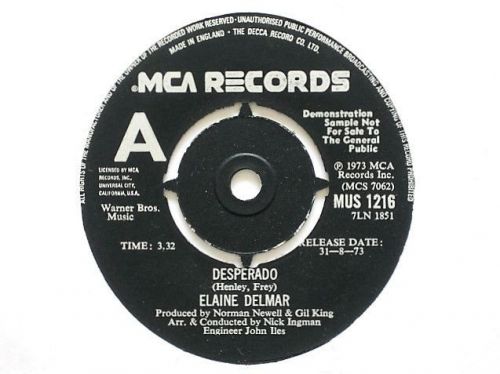Elaine delmar - desperado - 7&#034; vinyl - mca label - demo copy