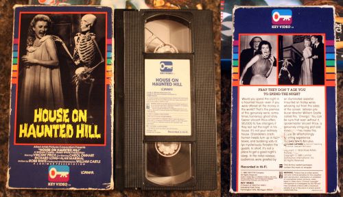 VHS: House on Haunted Hill: Key Video rare horror Vincent Price