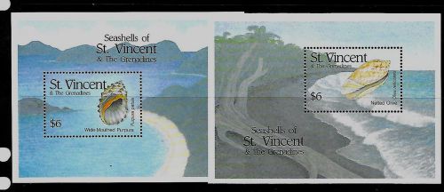 ST. VINCENT Sc 1841-2 NH ISSUE of 1993 - SOUVENIR SHEETS - SHELLS