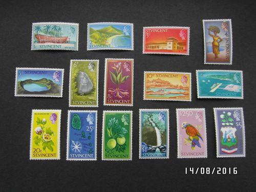 St vincent 15 stamps - 1965 - sg231-245 - mint hinged - 99p start