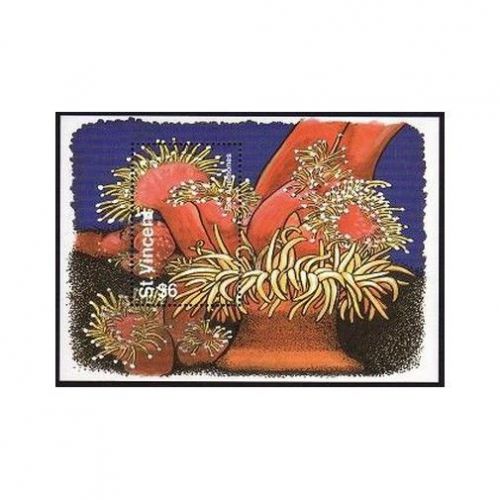 St Vincent 2181,MNH.Michel 3146 Bl.344. Marine life 1995:Sea anemones.