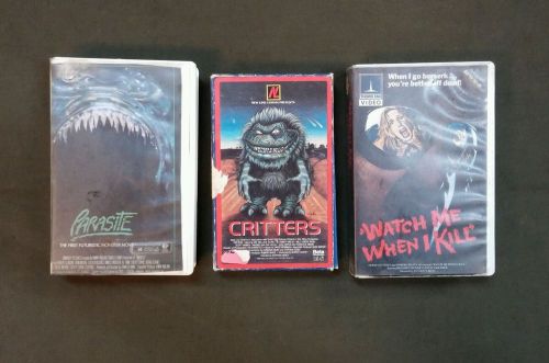 Lot of 3 Horror Beta Video Tapes &#034;Critters, Parasite, Watch Me When I Kill&#034;