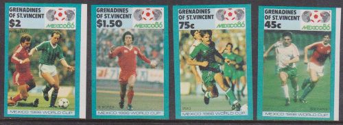 St. vincent grenadines - 1986 world cup 4 values imperf.  (sc. #525-8)