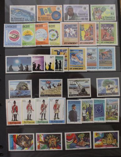 St Vincent 1983-1984 8 MNH Sets Olympics Forts Carnival Uniforms Christmas