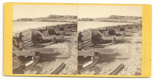Italy Stereoview Battery at Fort Sainnt Vincent Naples 1860s