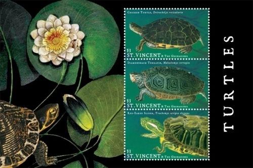 St Vincent - Turtles, 2011 - Sheet of 3 MNH