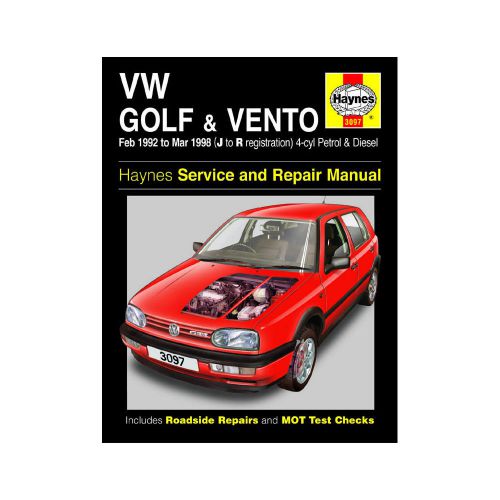 VW Golf Vento 1.4 1.6 1.8 2.0 Petrol 1.9 Diesel 92-98 (J to R Reg) Haynes Manual
