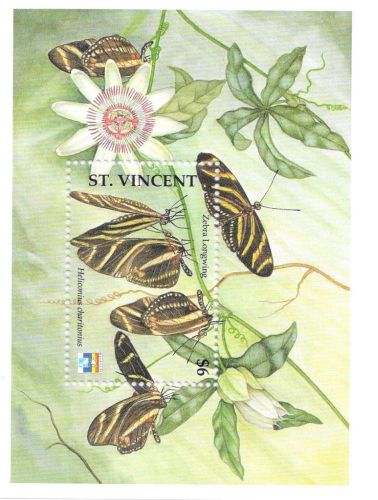 St. vincent - butterflies, 1992 - s/s mnh