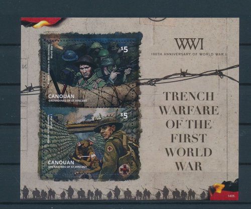 LE65522 St Vincent Canouan World War I military good sheet MNH