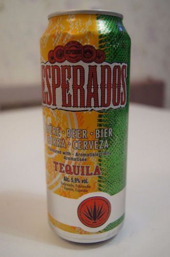 Empty beer can desperados (beer + tequila) from spain bottom opened 500 ml