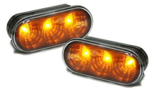 Black clear finish LED turn indicator lights for VW Golf 3 Vento Bora Polo 4