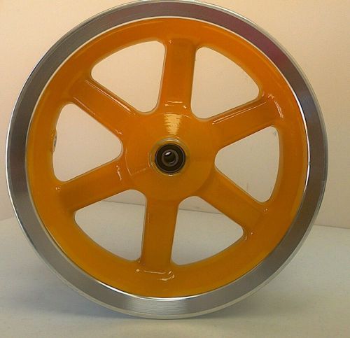NEW Front Aluminum Scooter Wheel 12x3.5 12&#034; Yellow w Polished Lip Vento CPI Rim