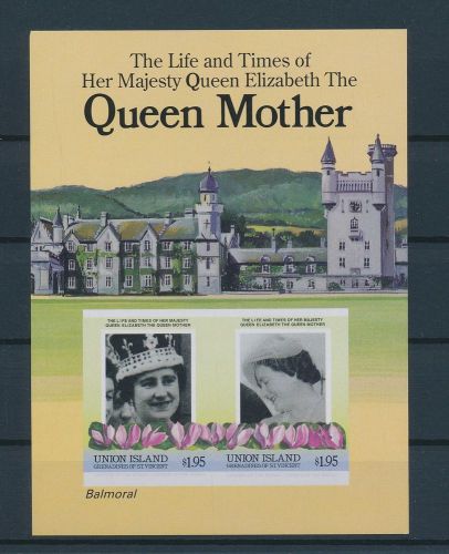 LE65564 St Vincent Union Island imperf queen mother good sheet MNH