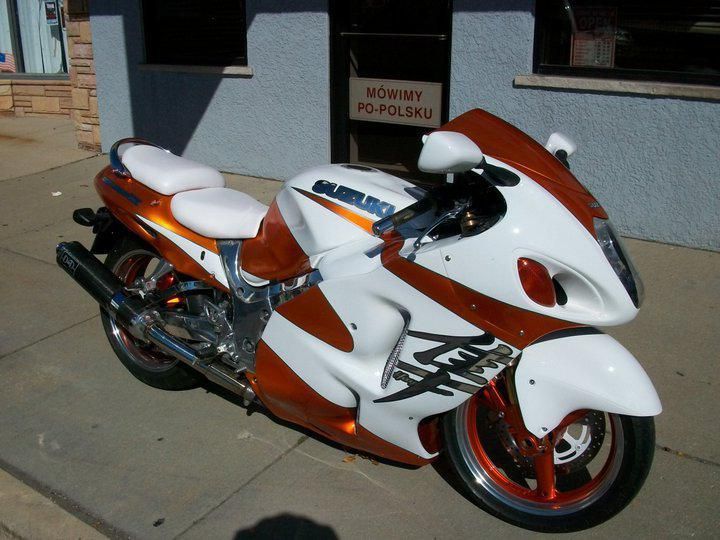 Custom Orange White @003 Suzuki Hayabusa