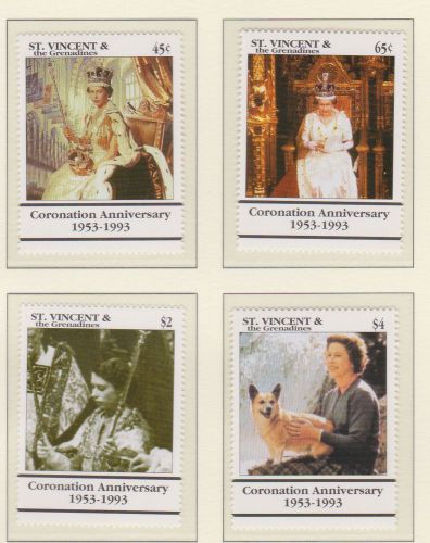 Qeii 40th anniversary of the coronation mnh stamp set st. vincent &amp; grenadines