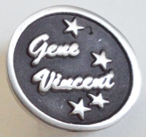 Gene Vincent Round Pin Badge - Hand Made in English Pewter
