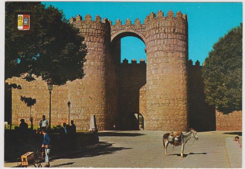 Postcard St. Vincent door San Vicente Avila -- Madrid Spain
