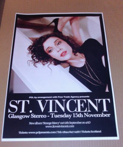 St vincent - rare uk live music show tour concert / gig poster 2011
