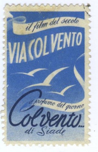 Italy poster stamp, via col vento gone with the wind erinnofilo m