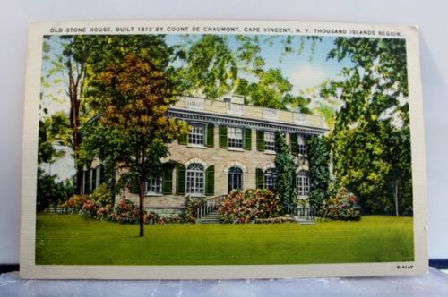 New York NY Cape Vincent Stone House Thousand Islands Region Postcard Old View
