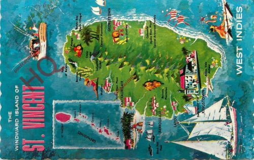 Postcard: St. Vincent And The Grenadines, Map