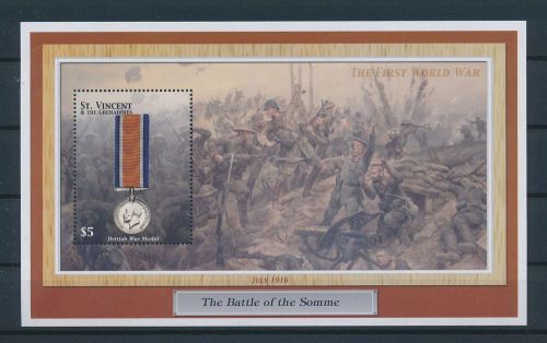 LE71873 St Vincent medal world war I military good sheet MNH