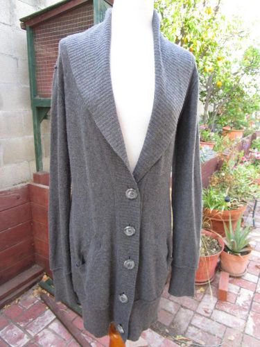 Twelfth STREET-CYNTHIA VINCENT Long Cardigan Sweater Gray Cashmere Silk size M