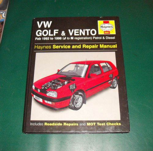 Vw volkswagen golf &amp; vento 1992-96 petrol &amp; diesel - haynes &amp; repair manual