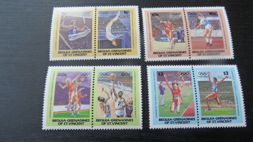 Bequia -st vincent 1984 sports/basketball/athletics/gymnastics 8v set
