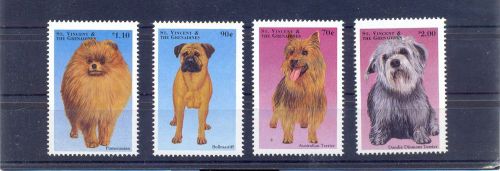 St. vincent &amp; the grenadines dogs mnh