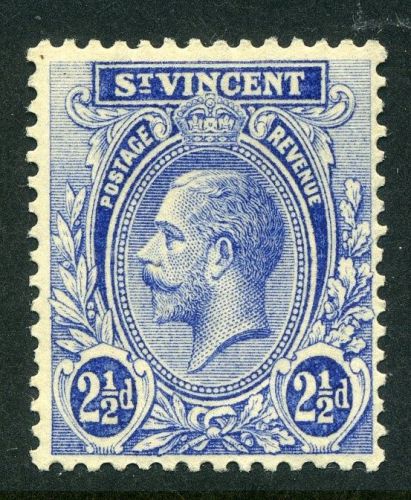 St.vincent;  1921 early gv issue mint hinged 2.5d. value