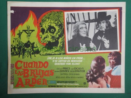 The conqueror worm horror vincent price skull monster mexican lobby card 1