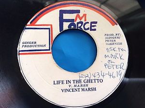Rare Reggae 45 : Vincent Marsh ~ Life In The Ghetto ~ Version ~ M Force