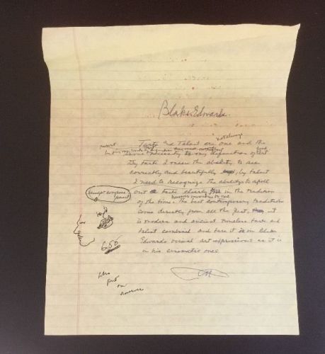 Vincent Price Written Memorabilia from the Vincent Price Estate