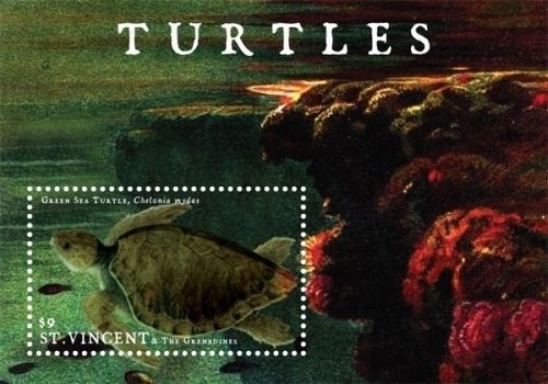 St Vincent - Turtles, Green Sea Turtles, 2011 - S/S MNH