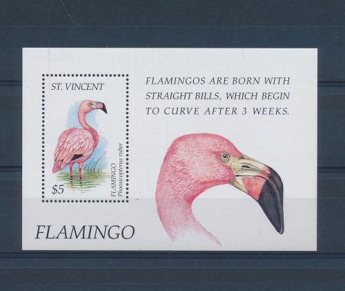 LE67063 St Vincent flamingo animals birds good sheet MNH