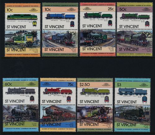 St vincent 699-706 mnh trains, locomotives