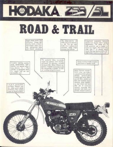 1972 1973 1974 ? Hodaka 250 250SL Motorcycle Brochure mx2727-QDZH7N
