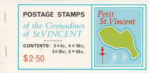 GRENADINES OF St VINCENT BOOKLET 1976 PETIT sT VINCENT 10 STAMPS FACE VALUE $2.5