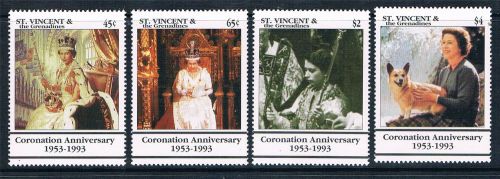 St vincent 1993 40th ann. of coronation 4v set sg 2264/7 mnh