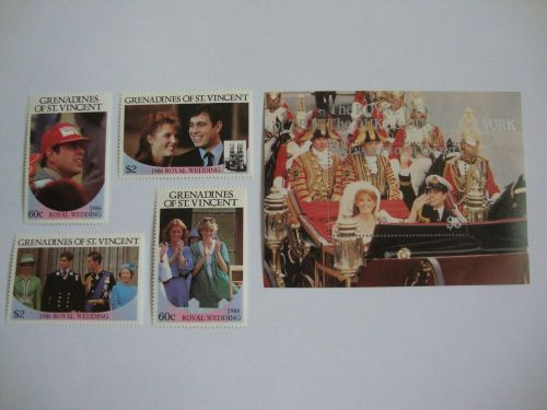 Royal Wedding 1986 Prince Andrew &amp; Sarah, St Vincent Grenadines stamps, S/Sheet