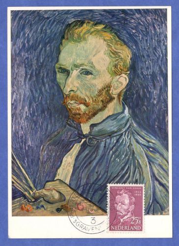 Netherlands Vincent Van Gogh Self Portrait FDC Glossy Maximum Postcard 1954