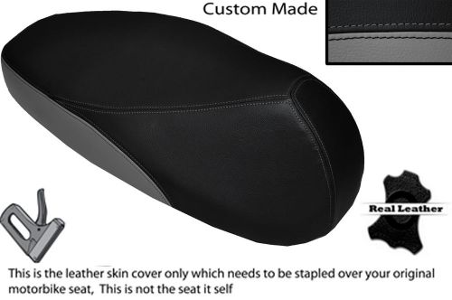 GREY &amp; BLACK CUSTOM FITS KYMCO PEOPLE 125 LEATHER SHORT SEAT COVER ONLY