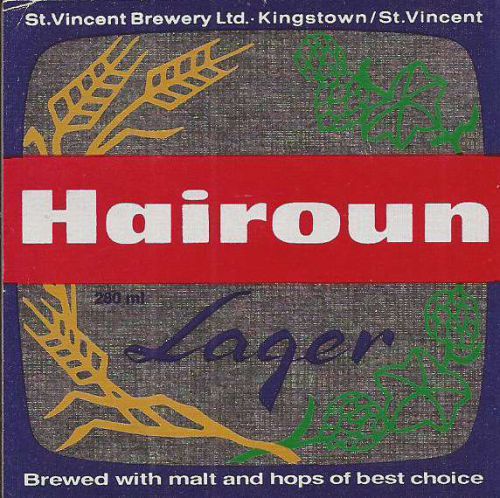 St.vincent - st.vincent brewery,kingstown - hairoun lager - beer label c1156