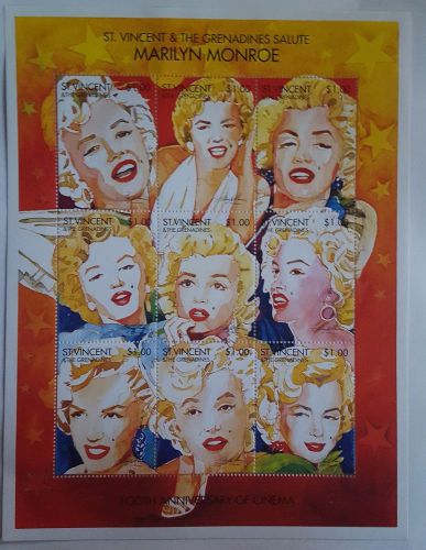 Marilyn Monroe St Vincent 9 perf sheet