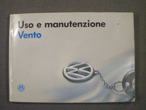 VINTAGE ITALIAN MANUAL USAGE AND MAINTENANCE - VENTO, VOLKSWAGEN AG 1991