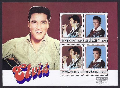 Elvis Presley  Famous People, SS and FDC Lot from St. Vincent 