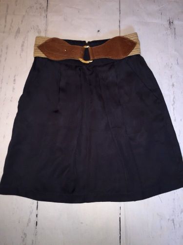 Twelfth street by cynthia vincent black belted straight skirt sz 2 nice
